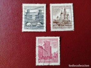 Stamps: AUSTRIA- VALOR FACIAL 50 G, 1 S Y 1,50 S - AÑO 1957 - SERIE: EDIFICIOS Y MONUMENTOS